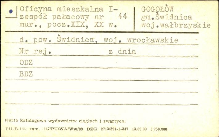 oficyna mieszkalna I - zespół pałacowy, skan 1
