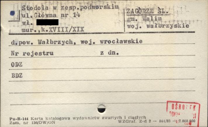 stodoła w zespole dworskim, skan 1