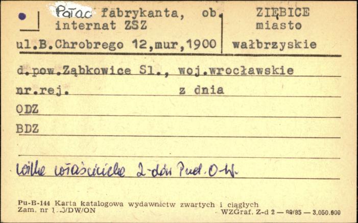 pałac fabrykanta, ob. internat ZSZ, skan 1