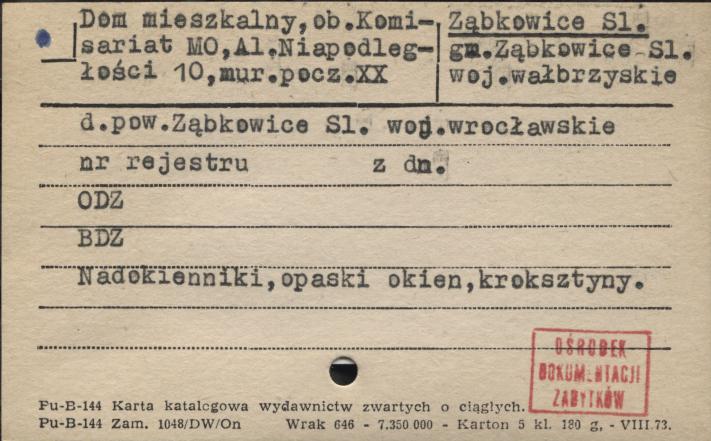 dom mieszkalny, ob. komisariat MO, skan 1
