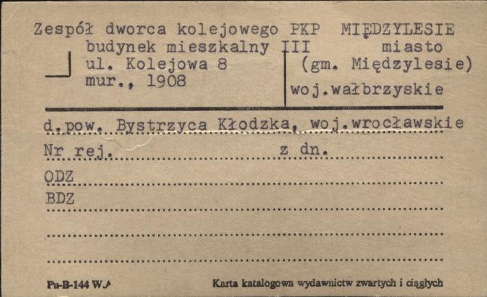 zespół dworca kolejowego PKP budynek mieszkalny III, skan 1