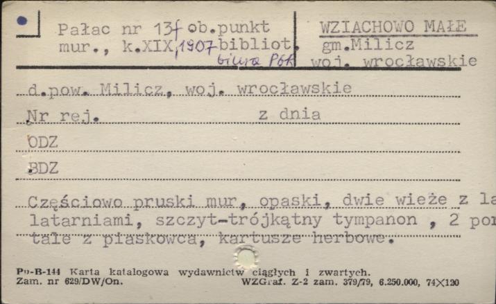 pałac, ob. punkt biblioteczny, biura PGR, skan 1