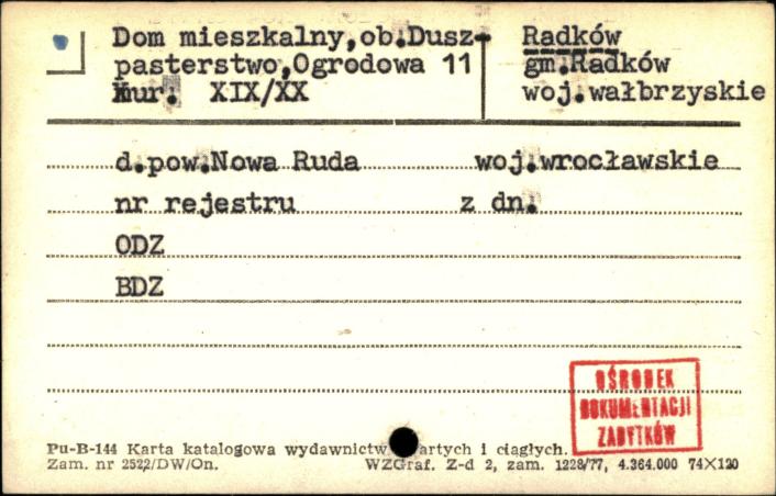 dom mieszkalny, ob. duszpasterstwo, skan 1