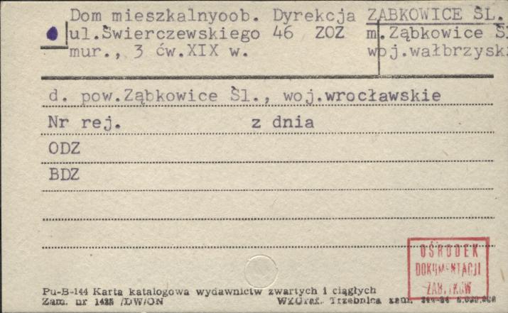 dom mieszkalny, ob. dyrekcja zakład opieki zdrowotnej, skan 1