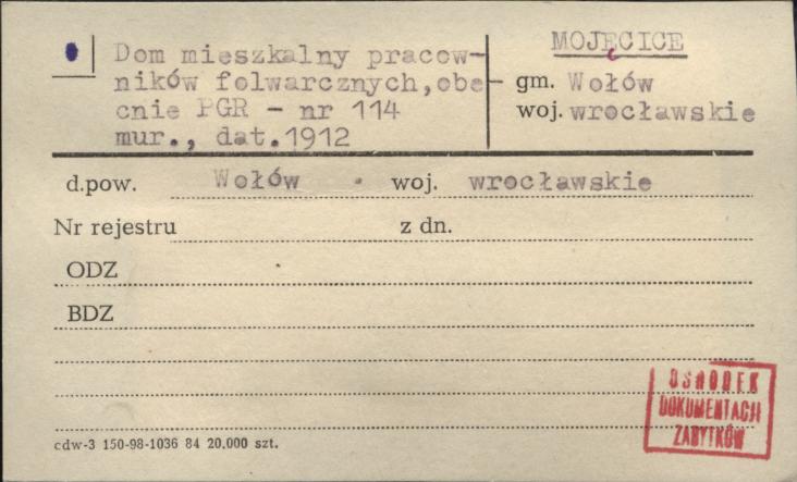 dom mieszkalny pracowników folwarcznych, obecnie PGR, skan 1