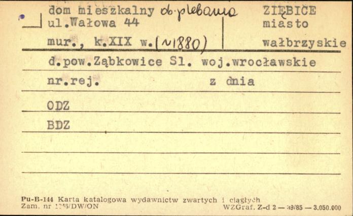 dom mieszkalny, ob. plebania, skan 1