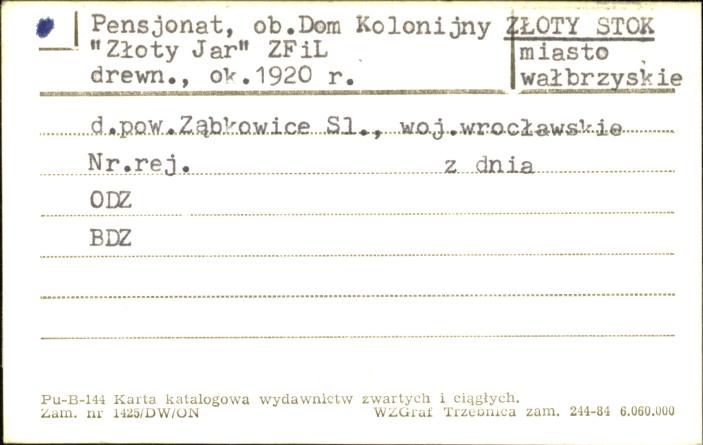 pensjonat, ob. dom kolonijny Złoty Jar ZFiL, skan 1