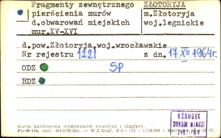 fragmenty zewnętrznego pierścienia murów d. obwarowań miejskich, skan 1