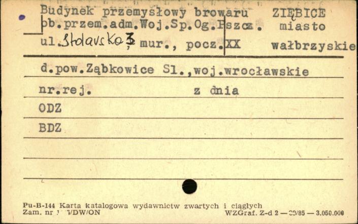 budynek przemysłowy browaru, ob. przem. adm. Woj. Sp. Og.-Pszcz., skan 1