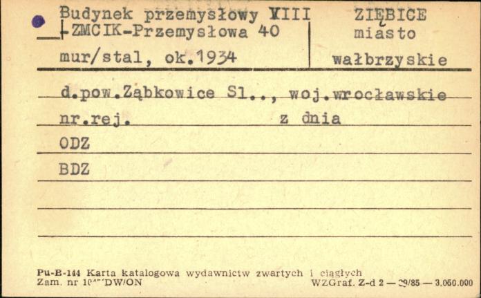 budynek przemysłowy VIII - ZMCiK, skan 1