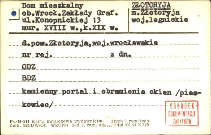 dom mieszkalny ob. Wrocł. Zakłady Graf., skan 1