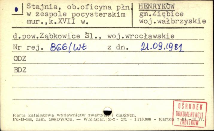 stajnia, ob. oficyna płn. w zespole pocysterskim, skan 1