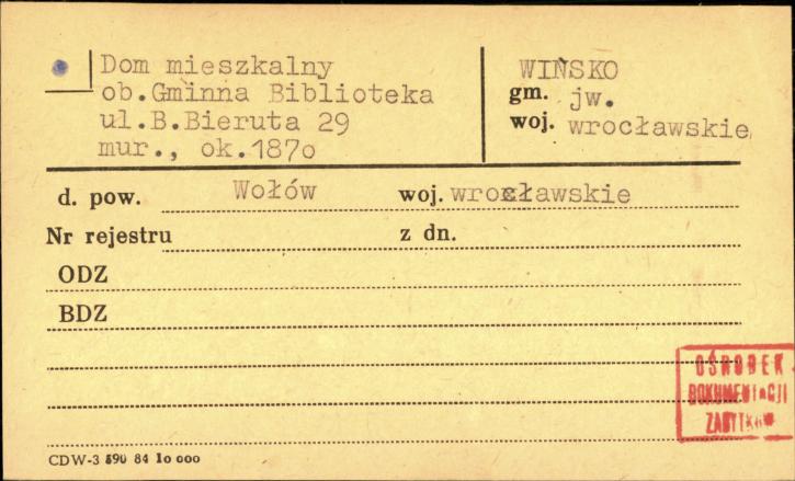 dom mieszkalny, ob. Gminna Biblioteka, skan 1
