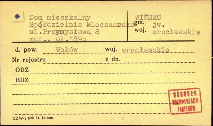 dom mieszkalny - Spółdzielnia Mleczarska, skan 1