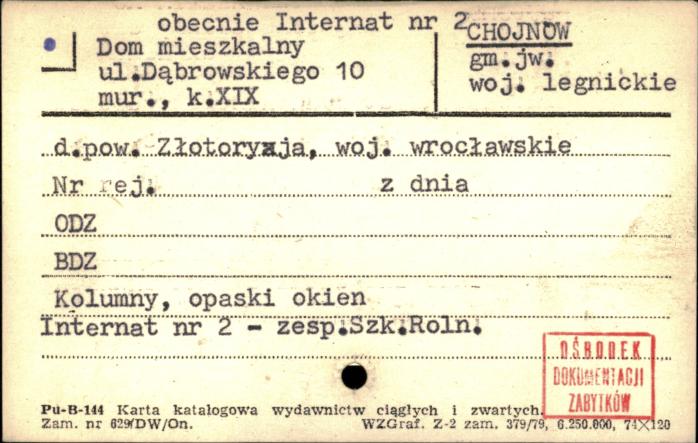 dom mieszkalny, obecnie internat nr 2, skan 1
