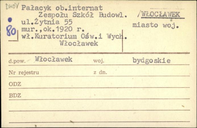 pałacyk; ob. internat Zespołu Szkół Budowl., skan 1