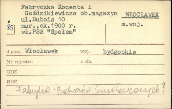fabryczka Koncenta i Goździkiewicza, ob. magazyn, skan 1