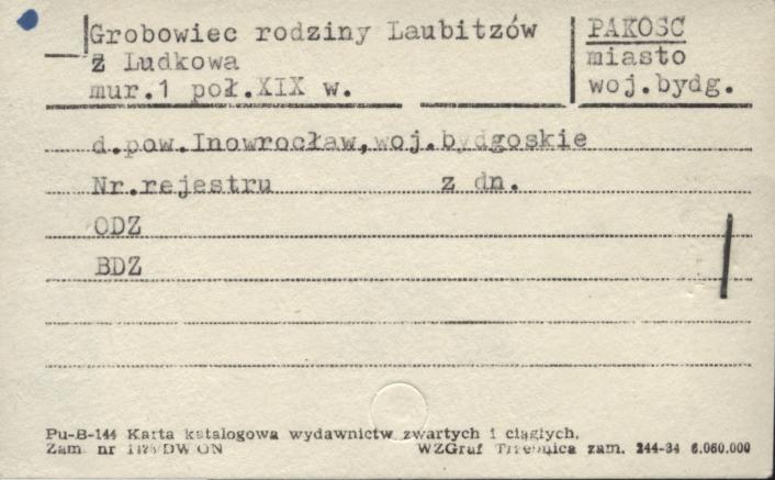 grobowiec rodziny Laubitzów z Ludkowa, skan 1