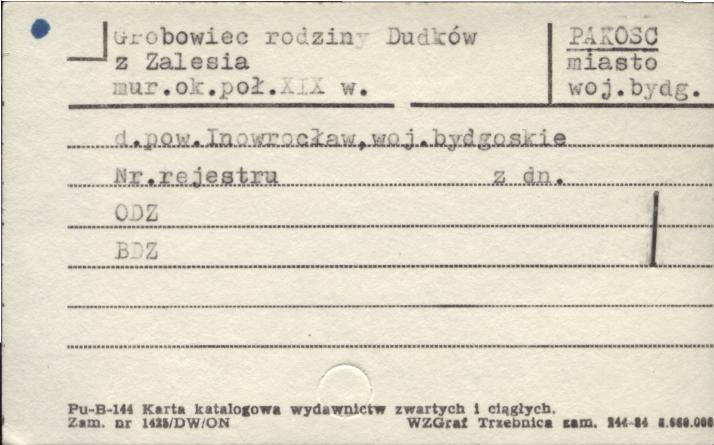 grobowiec rodziny Dudków z Zalesia, skan 1