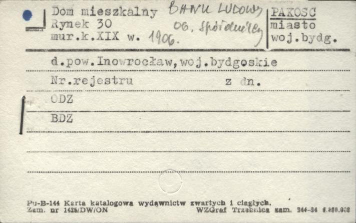 dom mieszkalny, bank ludowy, ob. spółdzielczy, skan 1