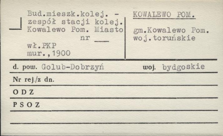 budynek mieszkalny kolejowy - zespół stacji Kowalewo Pomorskie Miasto, skan 1