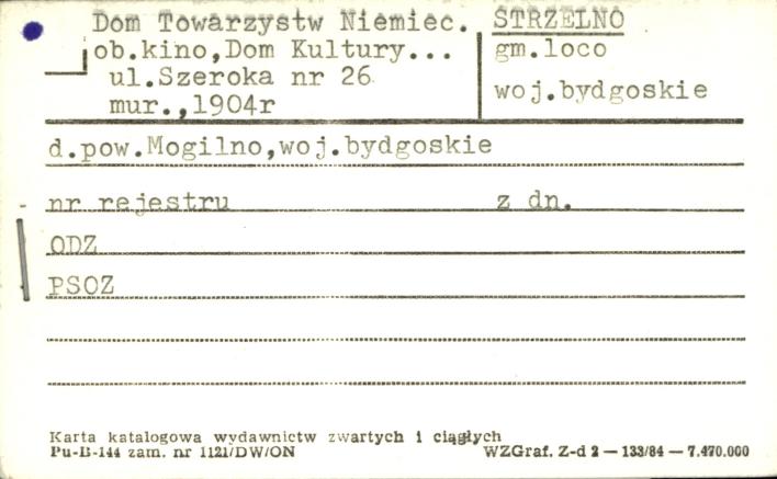 Dom Towarzystwa Niemiec., ob. kino, Dom Kultury..., skan 1