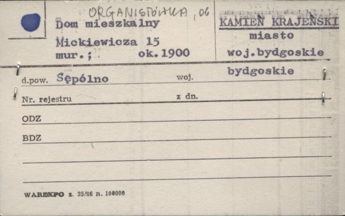 dom mieszkalny, ob. organistówka, skan 1