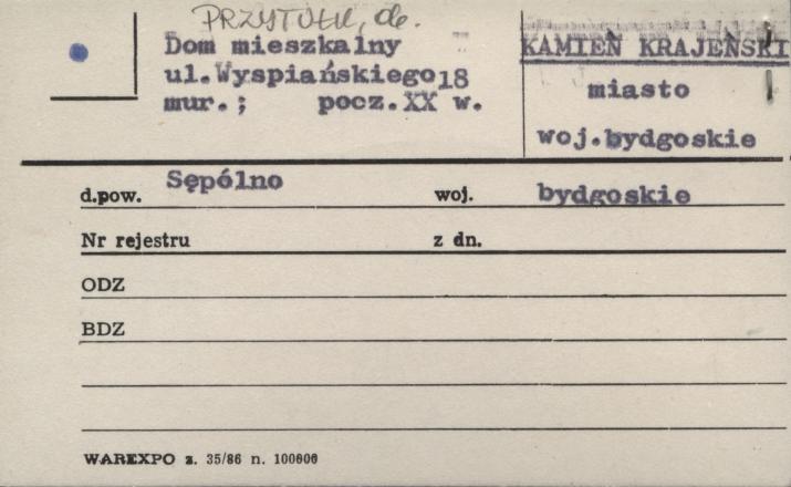 dom mieszkalny, ob. przytułek, skan 1