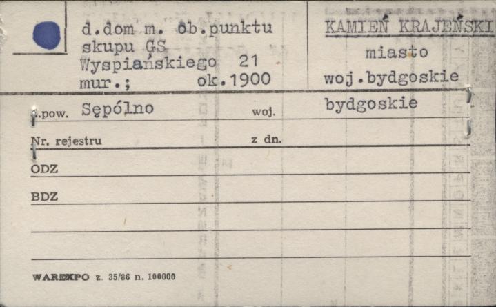 dom mieszkalny, ob. punkt skupu GS, skan 1