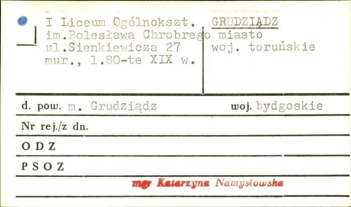 1 Liceum Ogólnokształcące im. Bolesława Chrobrego, skan 1