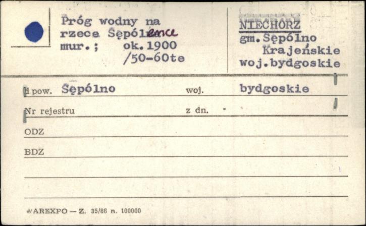 próg wodny na rzece Sępólna, skan 1