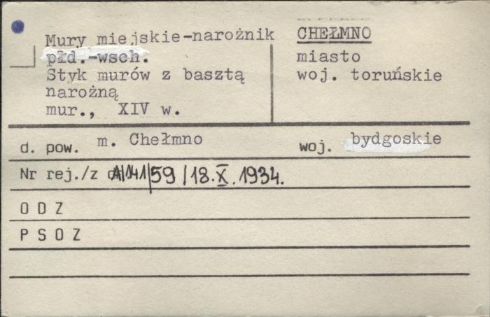 mury miejskie - narożnik płd.-wsch., styk murów z basztą narożną, skan 1