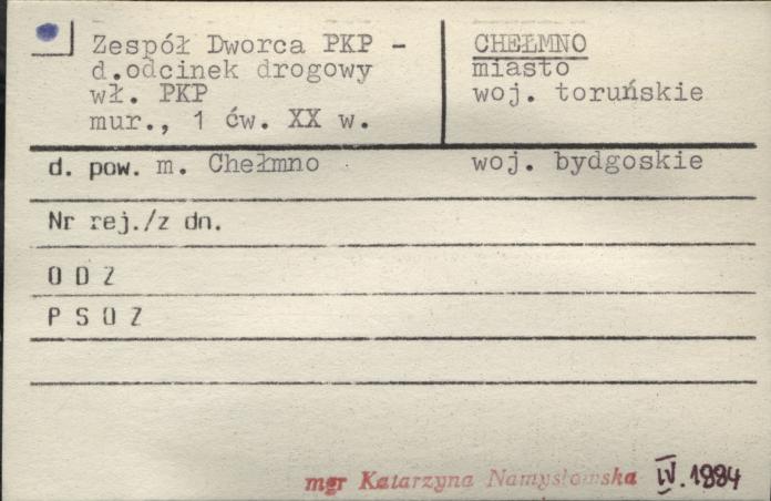 zespół dworca PKP - d. odcinek drogowy, skan 1