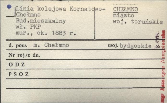 linia kolejowa Kornatowo-Chełmno, bud. mieszkalny, skan 1