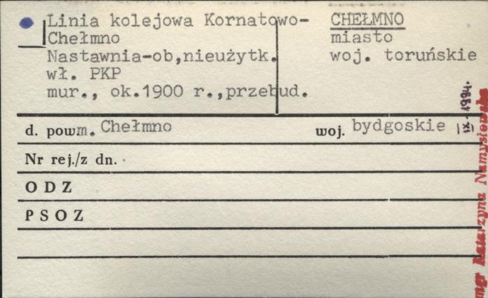 linia kolejowa Kornatowo-Chełmno, nastawnia, skan 1