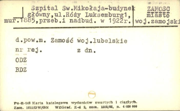 szpital św. Mikołaja - budynek główny, skan 1