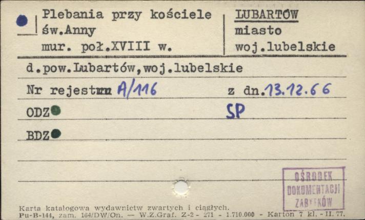 plebania przy kościele św. Anny, skan 1