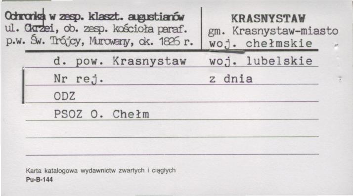 ochronka - zespół klasztorny augustianów, tzw. nowy, skan 1