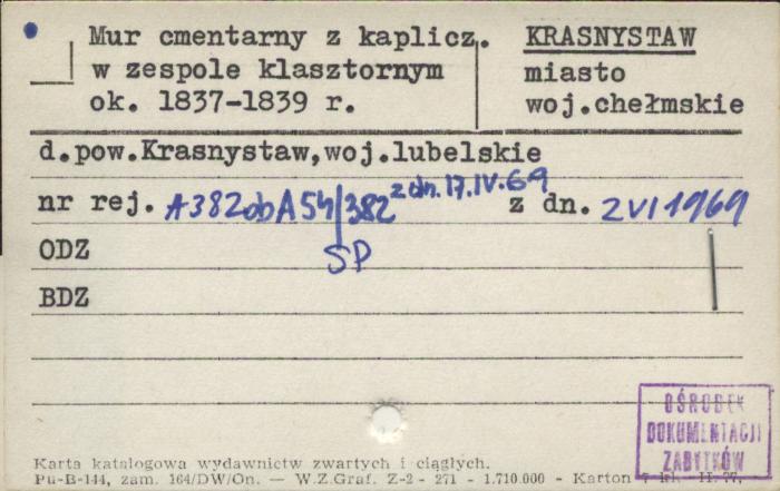 mur cmentarny z kapliczką - zespół klasztorny augustianów, tzw. nowy, skan 1