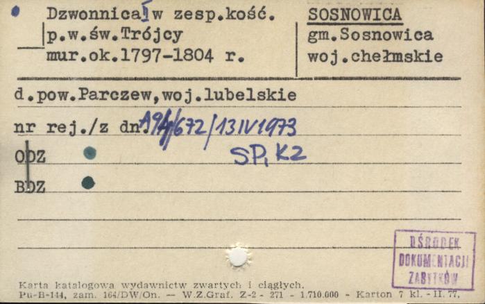 dzwonnica II w zespole kościoła. pw. św. Trójcy, skan 1