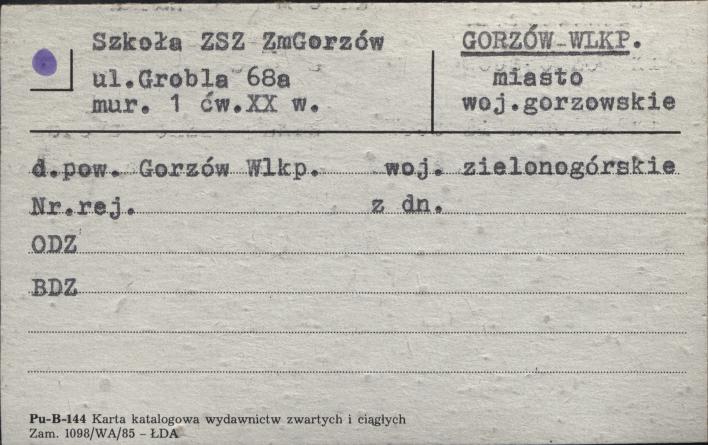 szkoła ZSZ ZmGorzów, skan 1