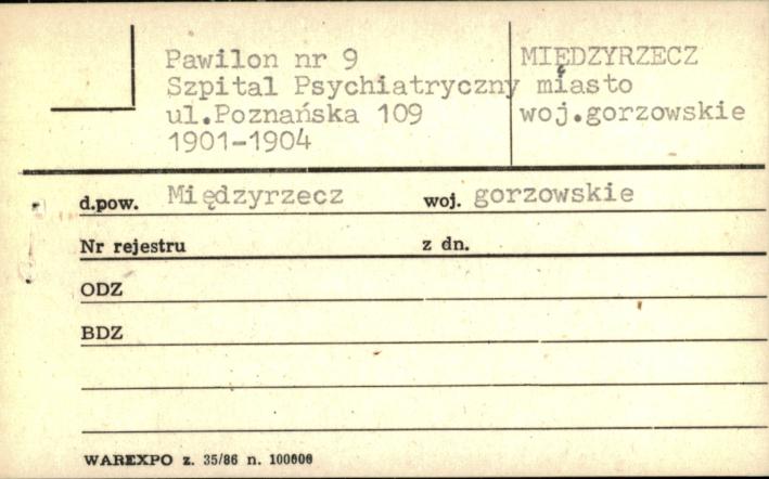 pawilon nr 9 Szpital Psychiatryczny, skan 1