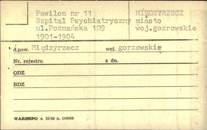 pawilon nr 11 Szpital Psychiatryczny, skan 1