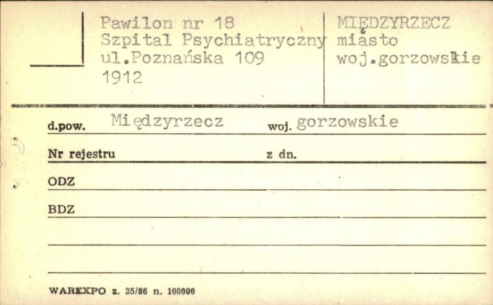 pawilon nr 18 Szpital Psychiatryczny, skan 1