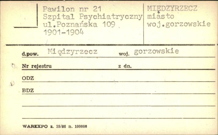 pawilon nr 21 Szpital Psychiatryczny, skan 1