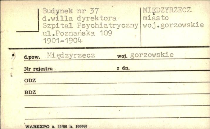 budynek nr 37 d. willa dyrektora Szpital Psychiatryczny, skan 1