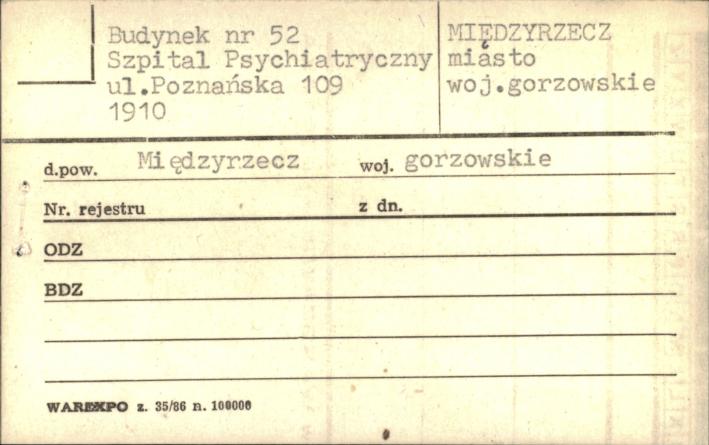 budynek nr 52 Szpital Psychiatryczny, skan 1