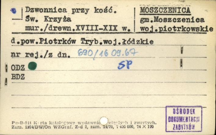 dzwonnica przy kościele pw. Św. Krzyża, skan 1