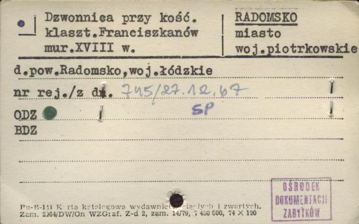 dzwonnica przy kościele klasztornym franciszków, skan 1