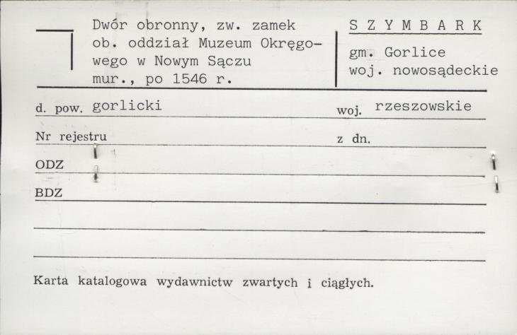 dwór obronny, zw. zamek, ob. oddział Muzeum Okręgowego w Nowym Sączu, skan 1